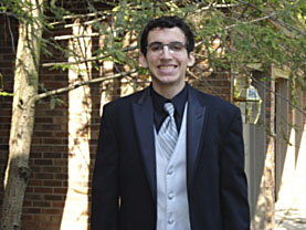Steven getting ready for senior prom, May 2008